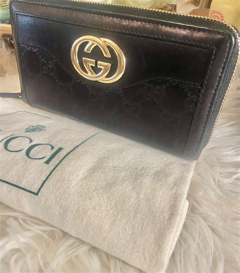 vintage gucci wallet black